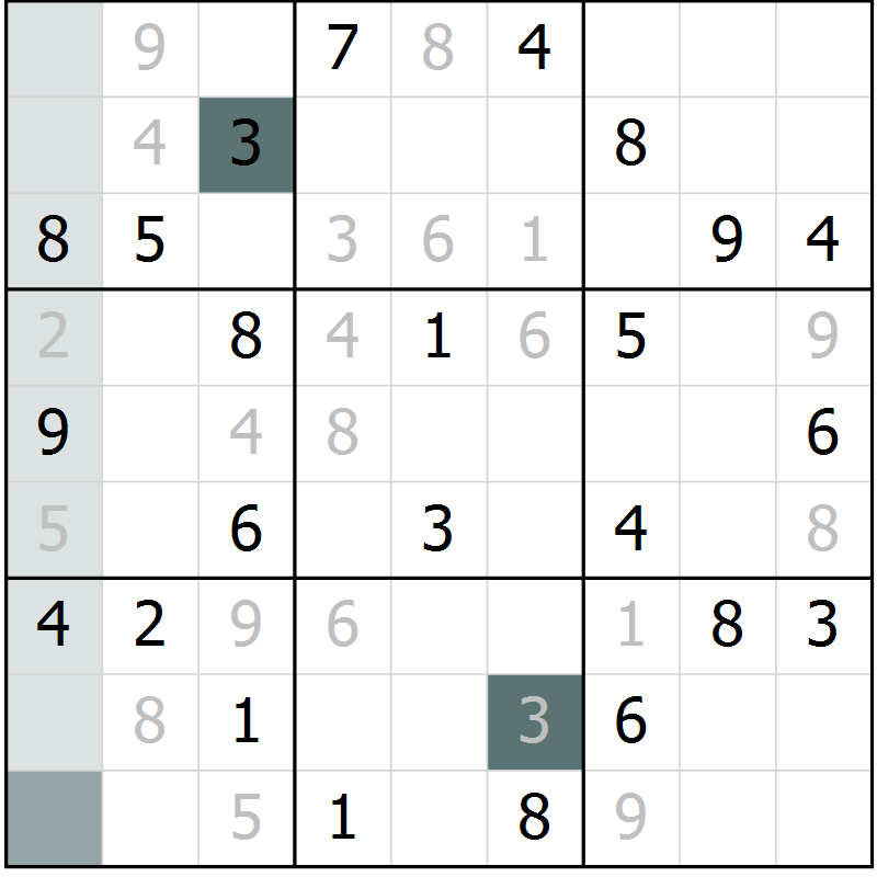 Position des candidats pour la solution de la Gr 4 page 6 du magazine de sudoku Success n° 020