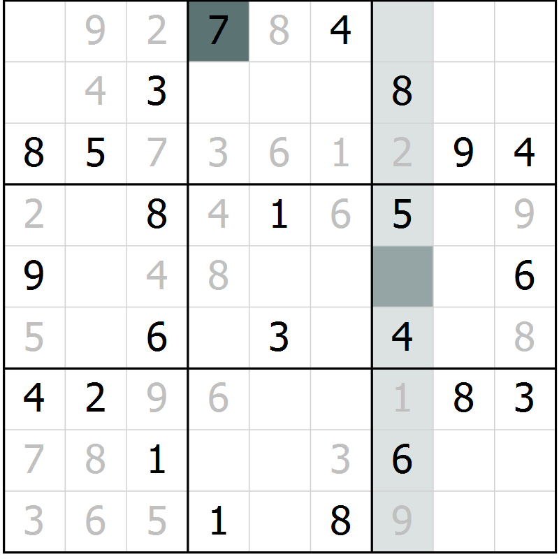Position des candidats pour la solution de la Gr 4 page 6 du magazine de sudoku Success n° 020