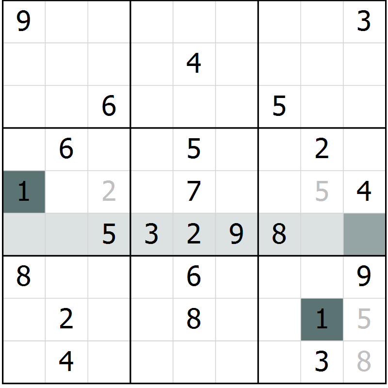 Position des candidats pour la solution de la Gr 41 page 43 du magazine de sudoku Success n° 020