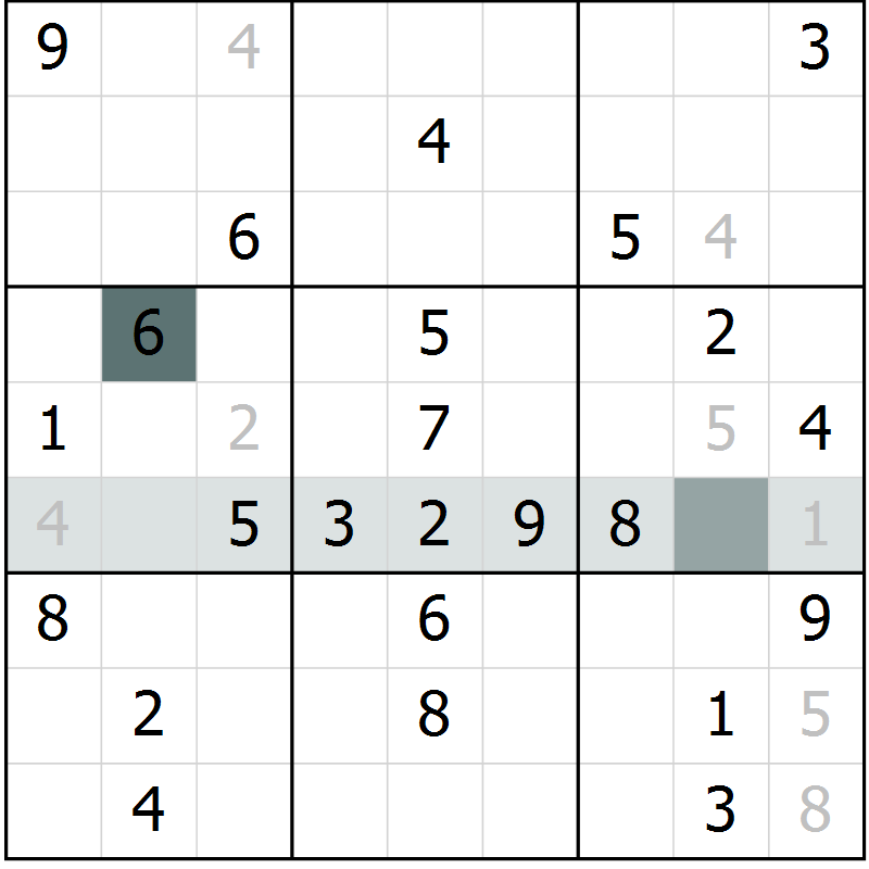 Position des candidats pour la solution de la Gr 41 page 43 du magazine de sudoku Success n° 020