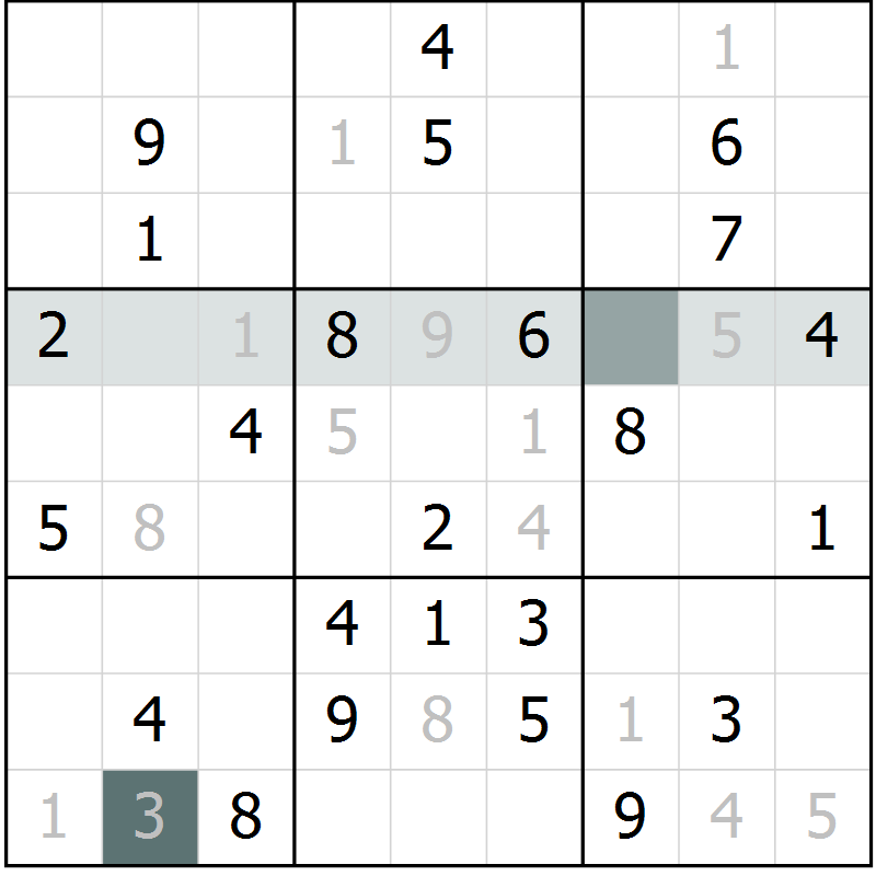 Position des candidats pour la solution de la Gr 47 page 49 du magazine de sudoku Success n° 020