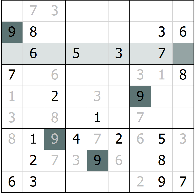Position des candidats pour la solution de la Gr 48 page 50 du magazine de sudoku Success n° 020