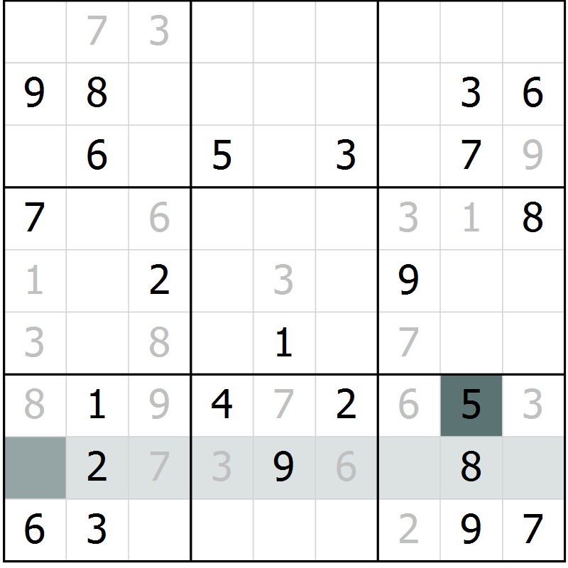 Position des candidats pour la solution de la Gr 48 page 50 du magazine de sudoku Success n° 020
