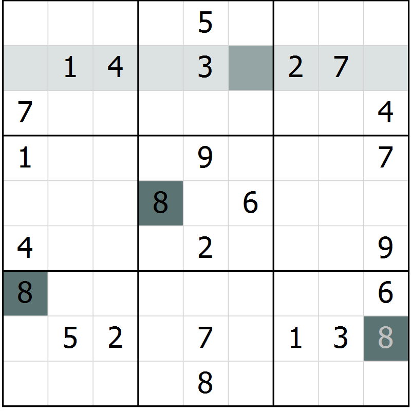 Position des candidats pour la solution de la Gr 49 page 51 du magazine de sudoku Success n° 020