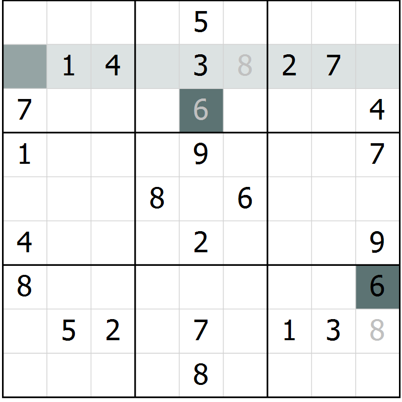 Position des candidats pour la solution de la Gr 49 page 51 du magazine de sudoku Success n° 020
