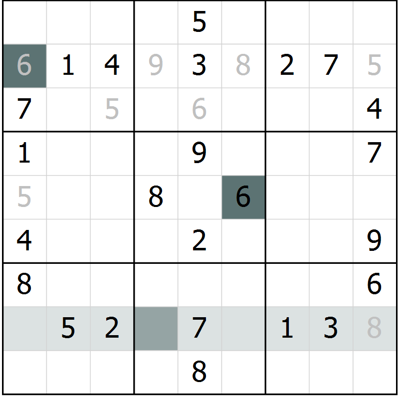 Position des candidats pour la solution de la Gr 49 page 51 du magazine de sudoku Success n° 020