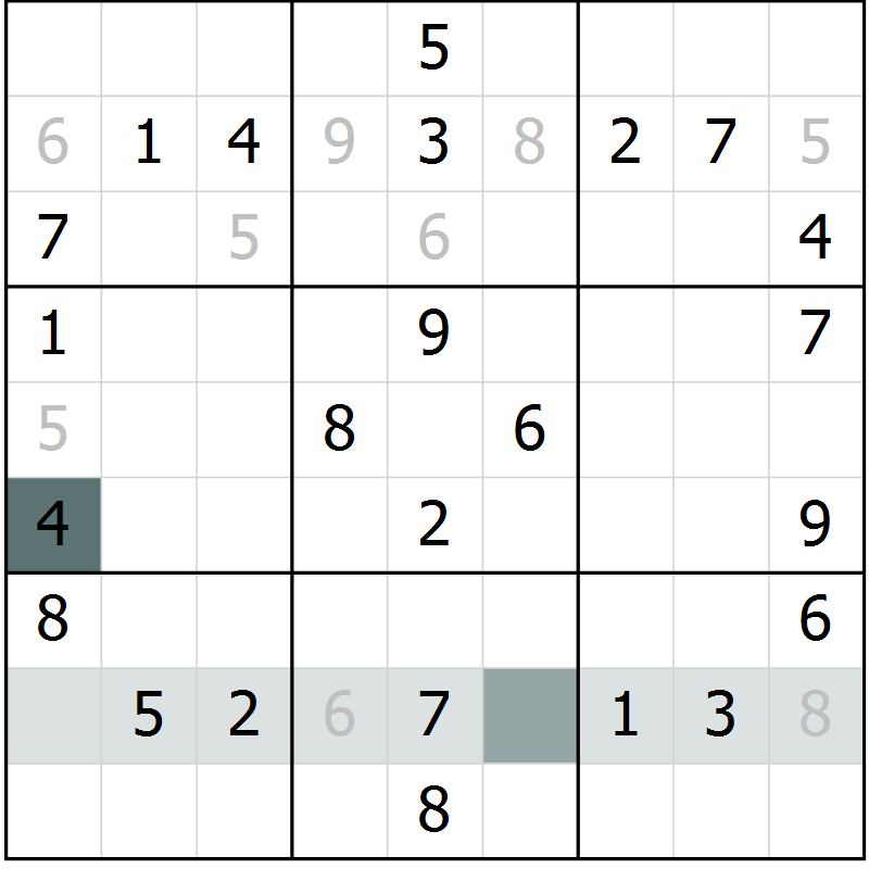 Position des candidats pour la solution de la Gr 49 page 51 du magazine de sudoku Success n° 020