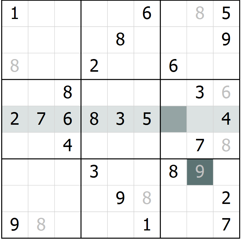 Position des candidats pour la solution de la Gr 50 page 52 du magazine de sudoku Success n° 020