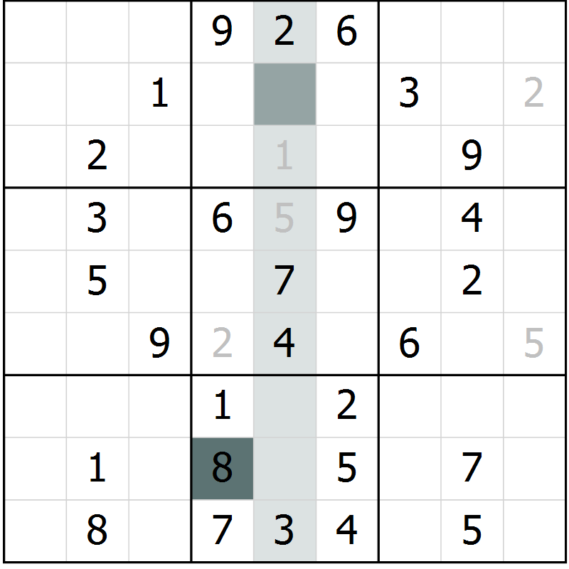 Position des candidats pour la solution de la Gr 56 page 58 du magazine de sudoku Success n° 020