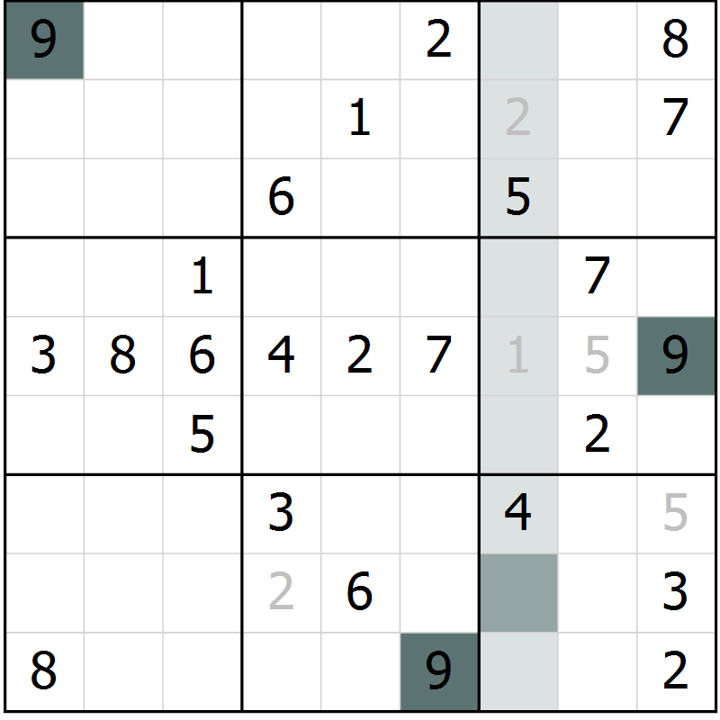 Position des candidats pour la solution de la Gr 60 page 62 du magazine de sudoku Success n° 020
