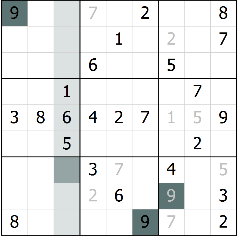 Position des candidats pour la solution de la Gr 60 page 62 du magazine de sudoku Success n° 020