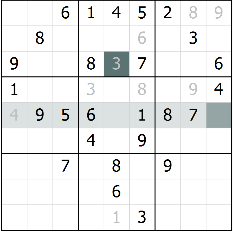 Position des candidats pour la solution de la Gr 62 page 64 du magazine de sudoku Success n° 020