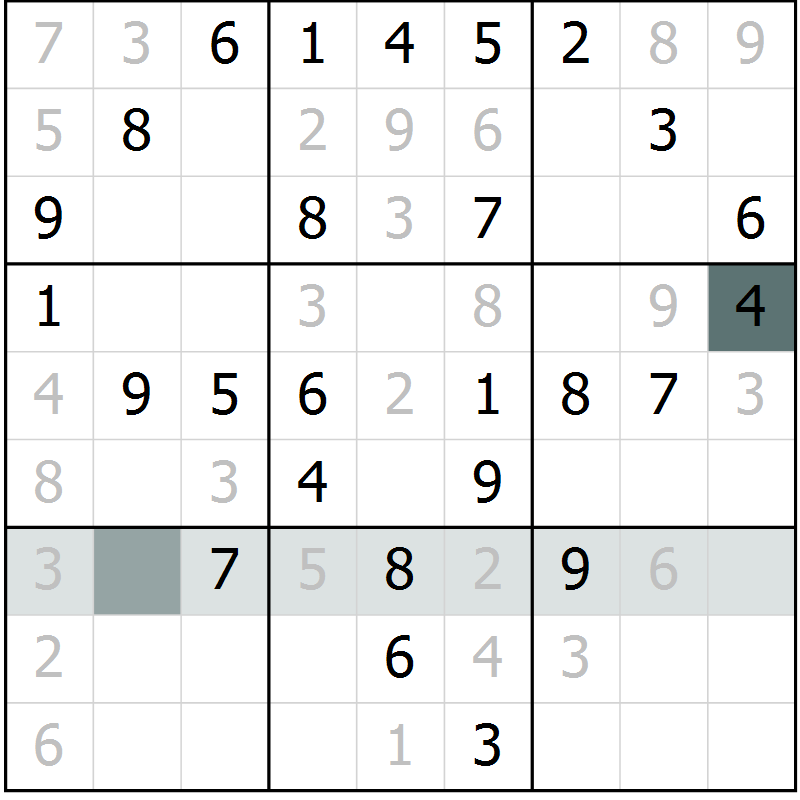 Position des candidats pour la solution de la Gr 62 page 64 du magazine de sudoku Success n° 020