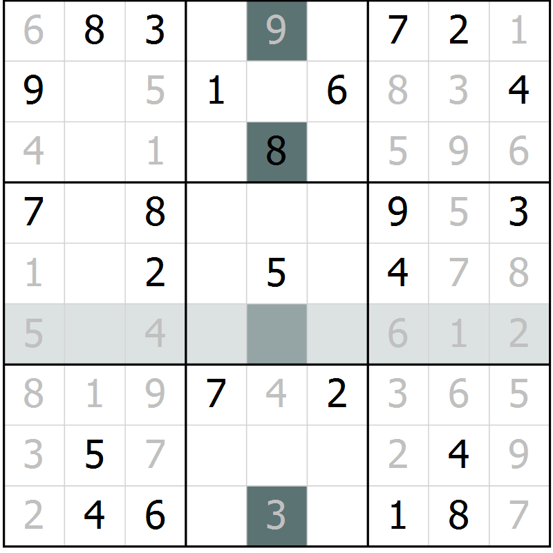 Position des candidats pour la solution de la Gr 65 page 67 du magazine de sudoku Success n° 020