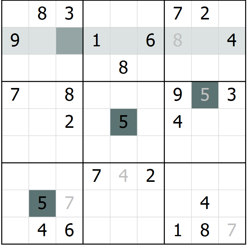 Position des candidats pour la solution de la Gr 65 page 67 du magazine de sudoku Success n° 020