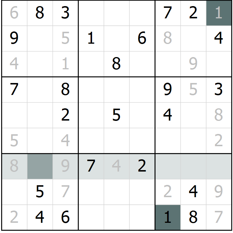 Position des candidats pour la solution de la Gr 65 page 67 du magazine de sudoku Success n° 020