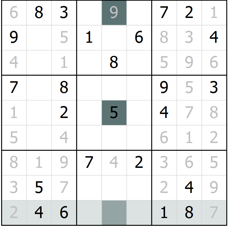Position des candidats pour la solution de la Gr 65 page 67 du magazine de sudoku Success n° 020