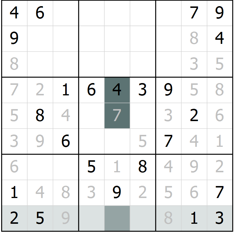 Position des candidats pour la solution de la Gr 66 page 68 du magazine de sudoku Success n° 020