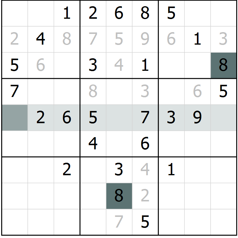 Position des candidats pour la solution de la Gr 67 page 69 du magazine de sudoku Success n° 020