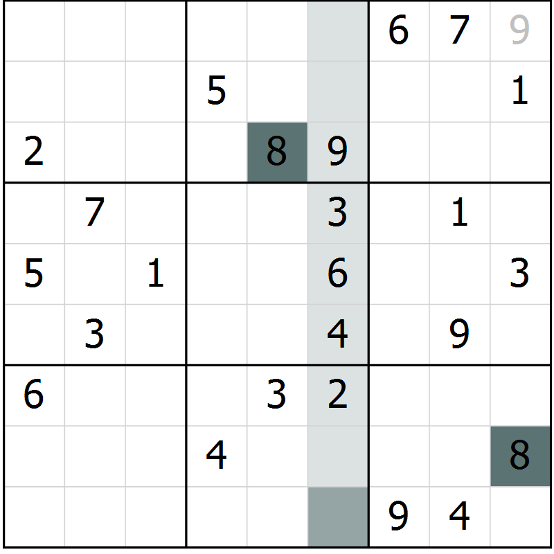Position des candidats pour la solution de la Gr 68 page 70 du magazine de sudoku Success n° 020