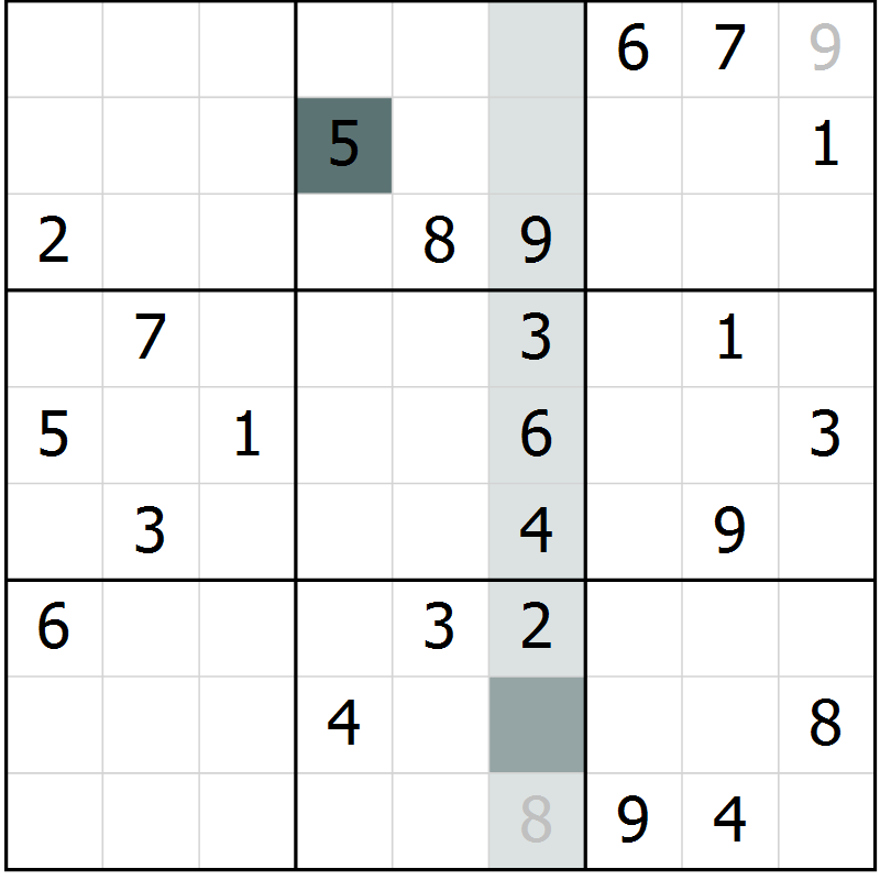 Position des candidats pour la solution de la Gr 68 page 70 du magazine de sudoku Success n° 020