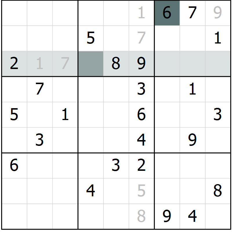 Position des candidats pour la solution de la Gr 68 page 70 du magazine de sudoku Success n° 020