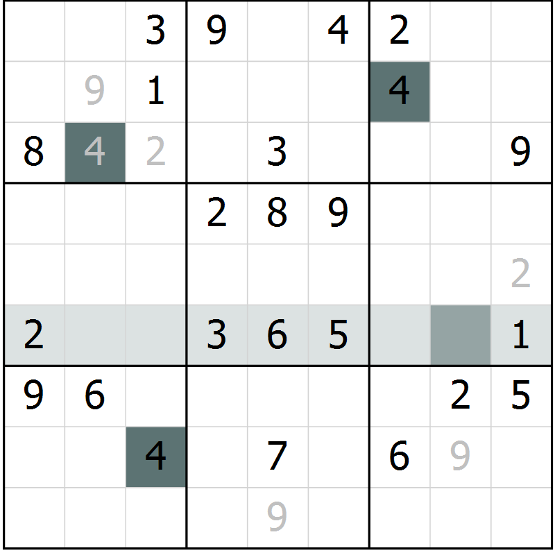 Position des candidats pour la solution de la Gr 69 page 71 du magazine de sudoku Success n° 020