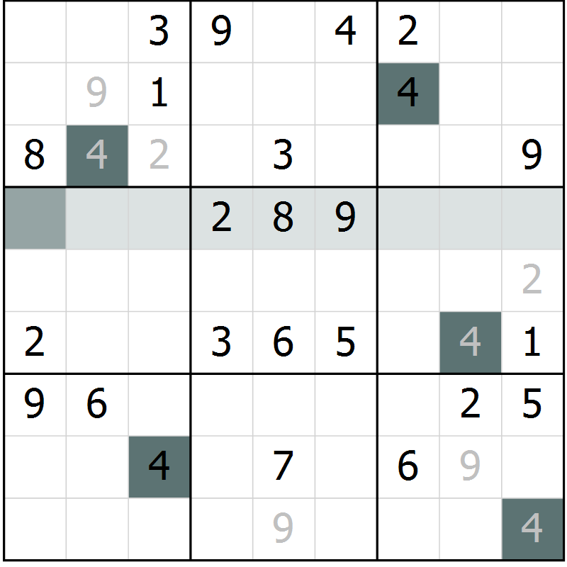 Position des candidats pour la solution de la Gr 69 page 71 du magazine de sudoku Success n° 020