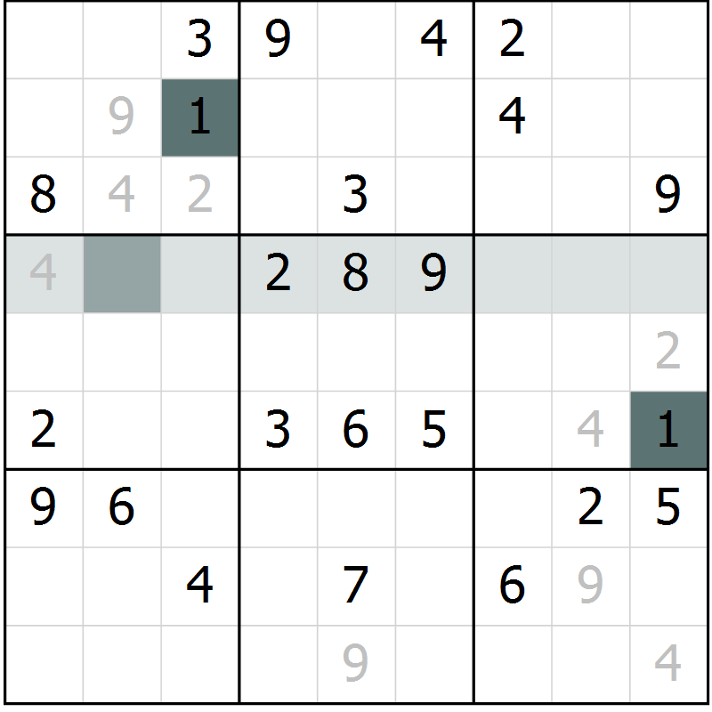 Position des candidats pour la solution de la Gr 69 page 71 du magazine de sudoku Success n° 020