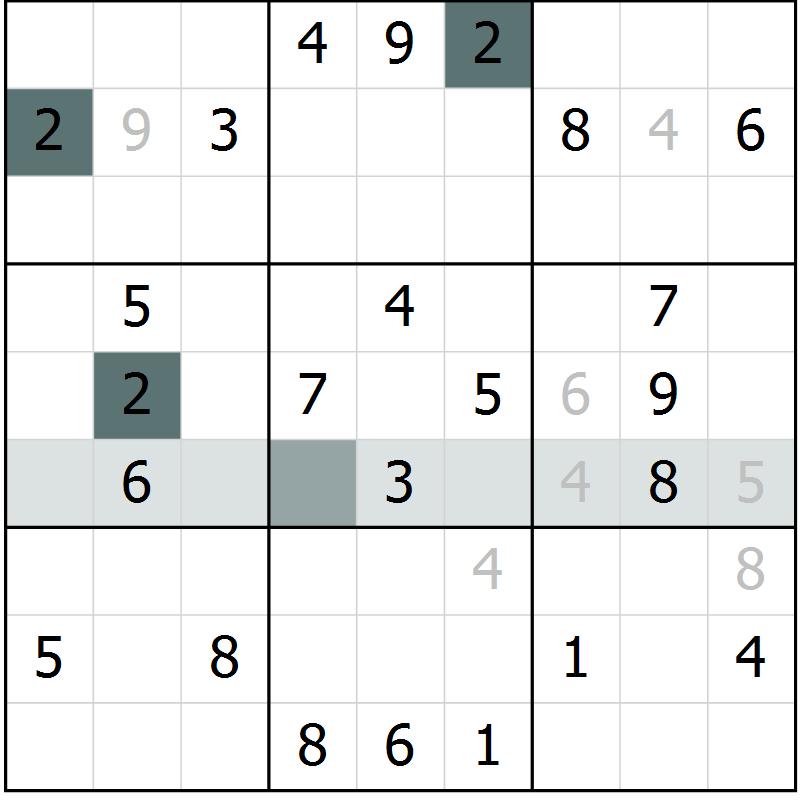 Position des candidats pour la solution de la Gr 70 page 72 du magazine de sudoku Success n° 020