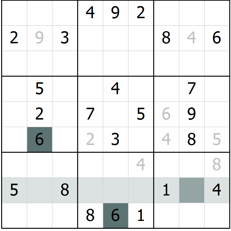 Position des candidats pour la solution de la Gr 70 page 72 du magazine de sudoku Success n° 020