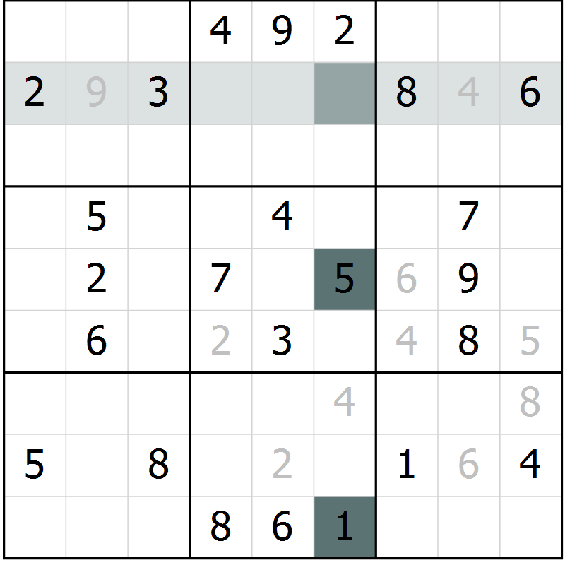 Position des candidats pour la solution de la Gr 70 page 72 du magazine de sudoku Success n° 020