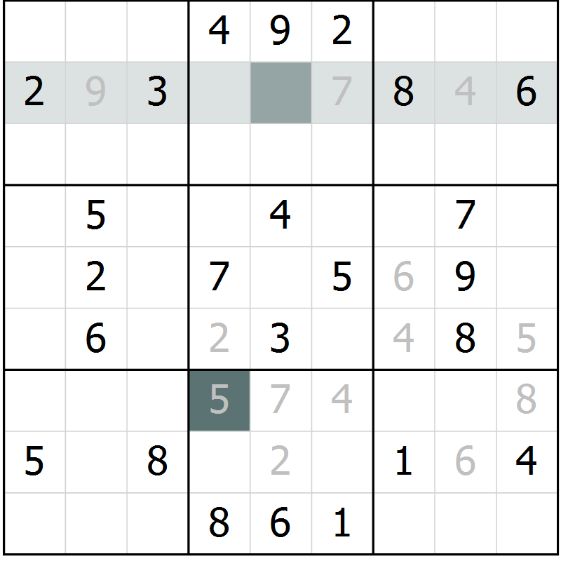 Position des candidats pour la solution de la Gr 70 page 72 du magazine de sudoku Success n° 020
