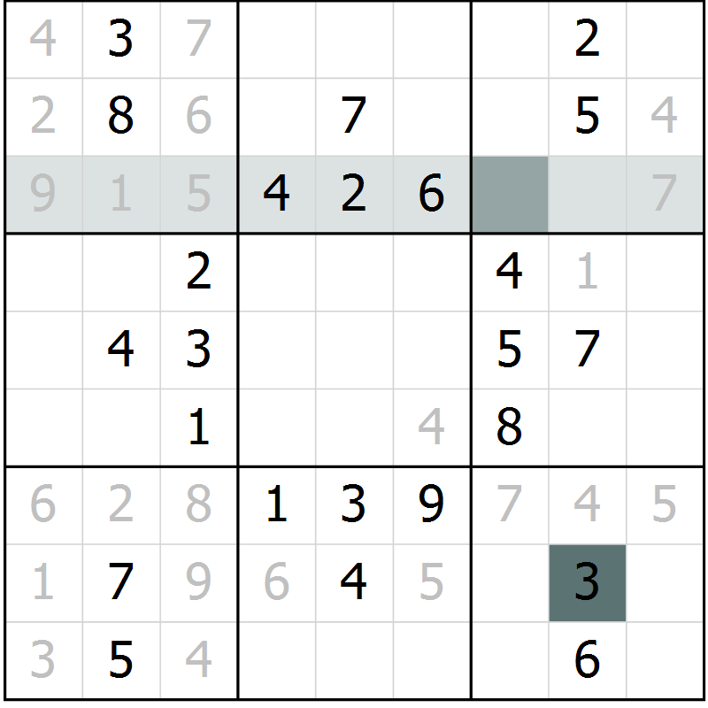 Position des candidats pour la solution de la Gr 72 page 74 du magazine de sudoku Success n° 020