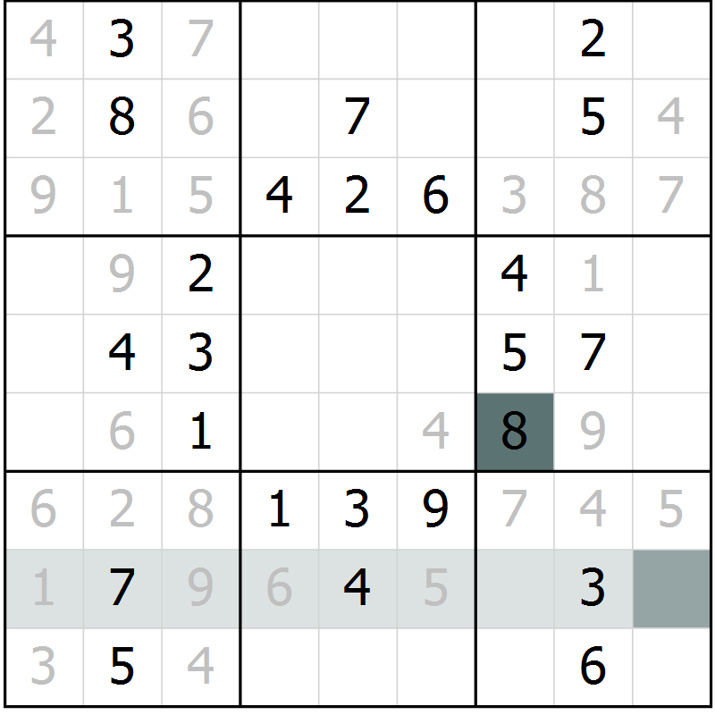 Position des candidats pour la solution de la Gr 72 page 74 du magazine de sudoku Success n° 020