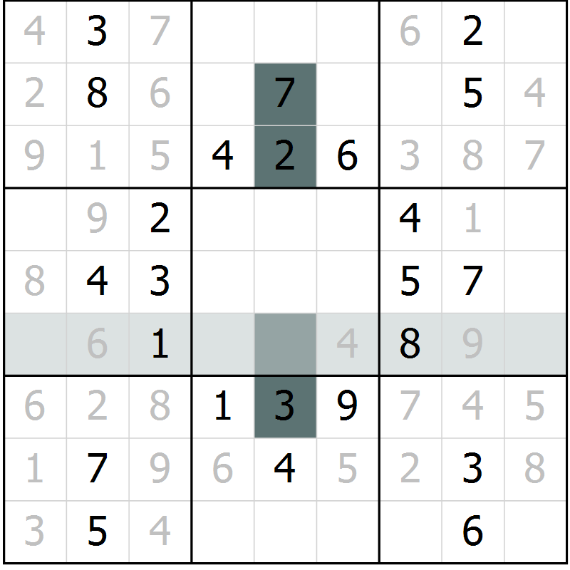 Position des candidats pour la solution de la Gr 72 page 74 du magazine de sudoku Success n° 020