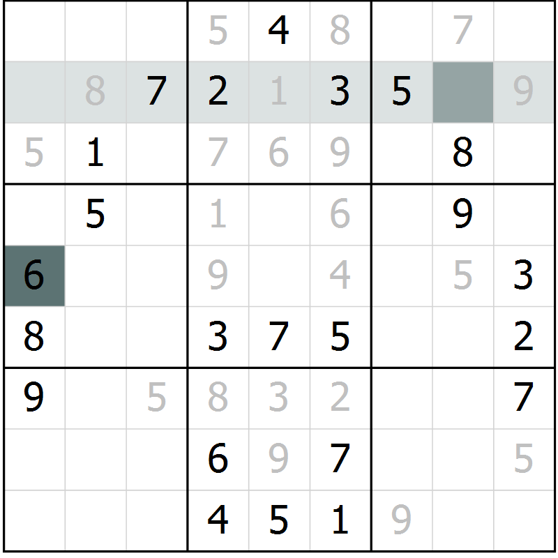 Position des candidats pour la solution de la Gr 8 page 10 du magazine de sudoku Success n° 020