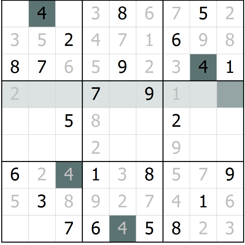 Position des candidats pour la solution de la Gr 13 page 15 du magazine de sudoku SUDOKU SUCCESS n° 022