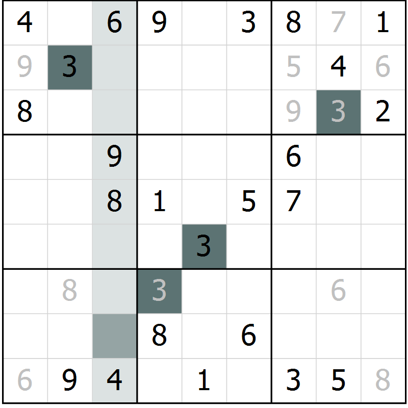 Position des candidats pour la solution de la Gr 15 page 17 du magazine de sudoku SUDOKU SUCCESS n° 022