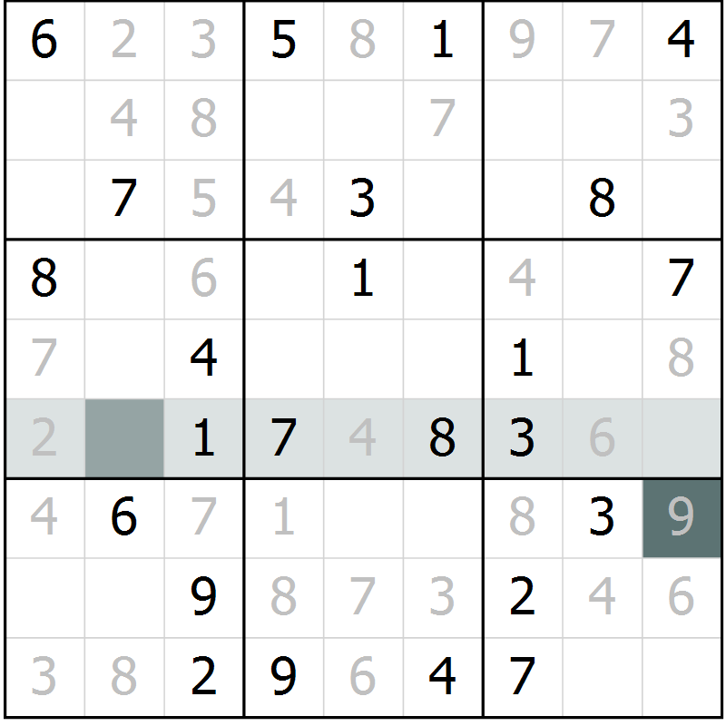 Position des candidats pour la solution de la Gr 2 page 4 du magazine de sudoku SUDOKU SUCCESS n° 022