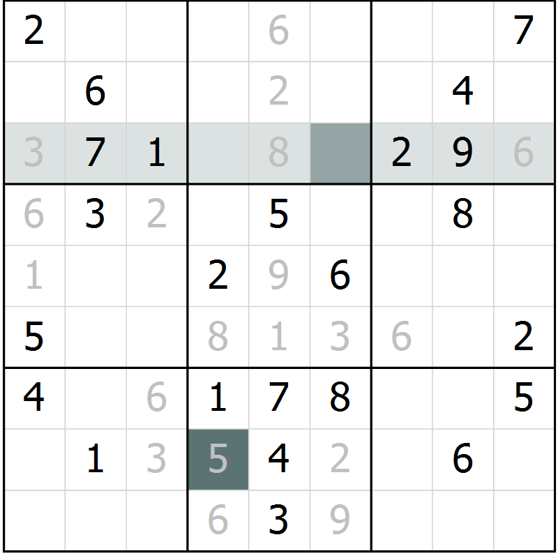 Position des candidats pour la solution de la Gr 20 page 22 du magazine de sudoku SUDOKU SUCCESS n° 022