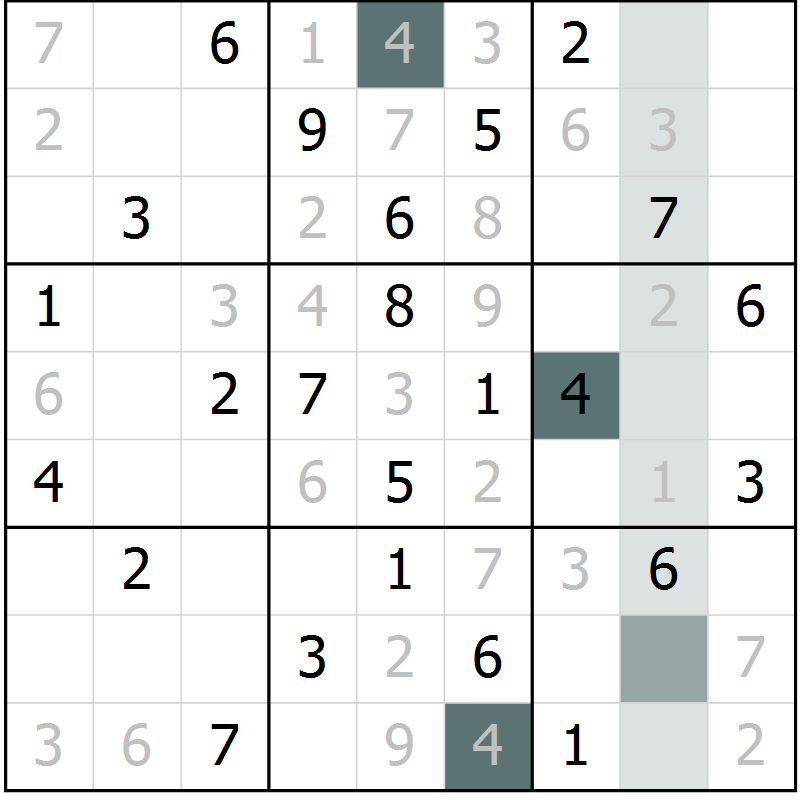 Position des candidats pour la solution de la Gr 24 page 26 du magazine de sudoku SUDOKU SUCCESS n° 022