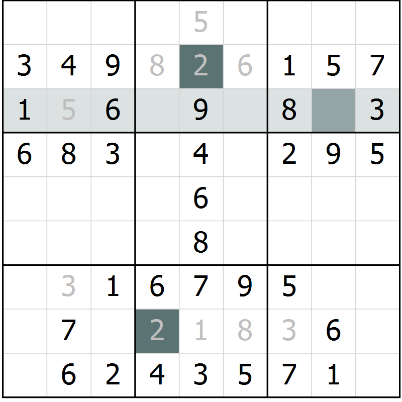 Position des candidats pour la solution de la Gr 25 page 27 du magazine de sudoku SUDOKU SUCCESS n° 022