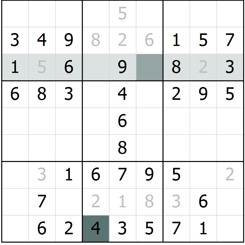 Position des candidats pour la solution de la Gr 25 page 27 du magazine de sudoku SUDOKU SUCCESS n° 022
