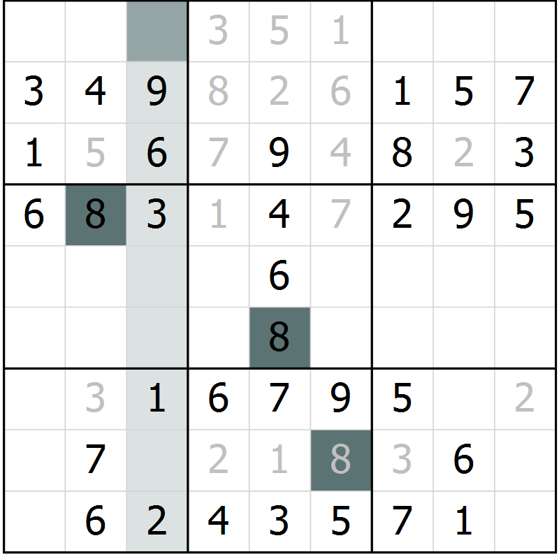 Position des candidats pour la solution de la Gr 25 page 27 du magazine de sudoku SUDOKU SUCCESS n° 022