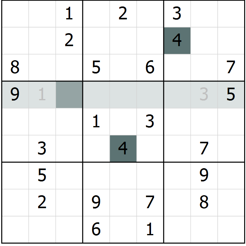 Position des candidats pour la solution de la Gr 3 page 5 du magazine de sudoku SUDOKU SUCCESS n° 022