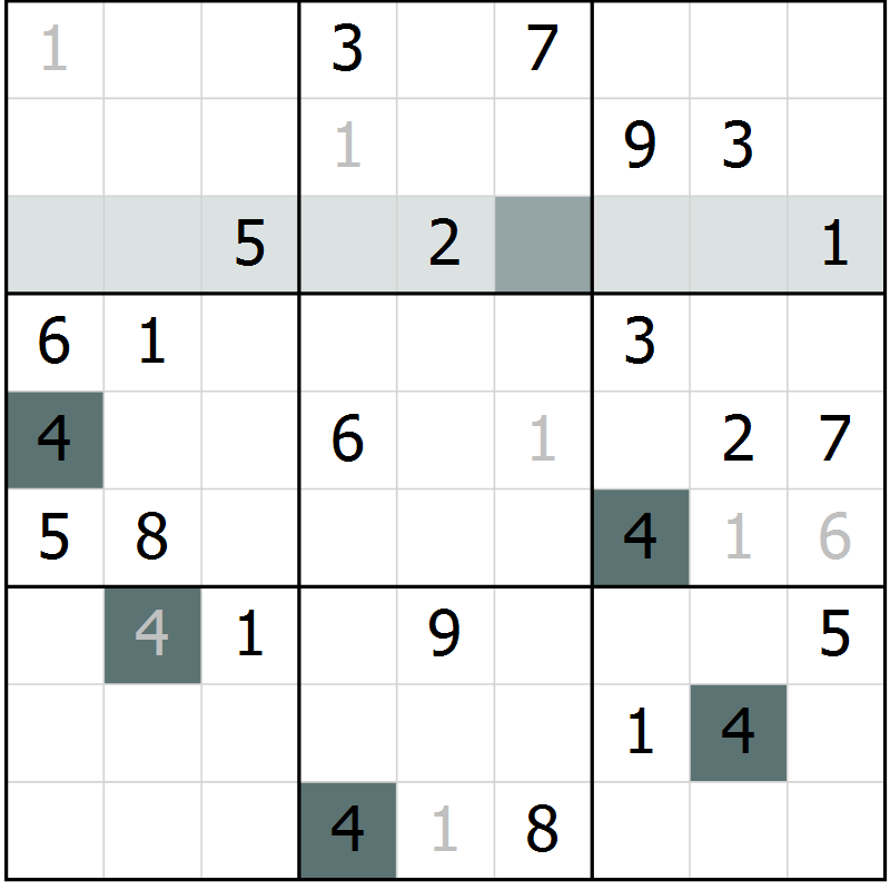 Position des candidats pour la solution de la Gr 30 page 32 du magazine de sudoku SUDOKU SUCCESS n° 022