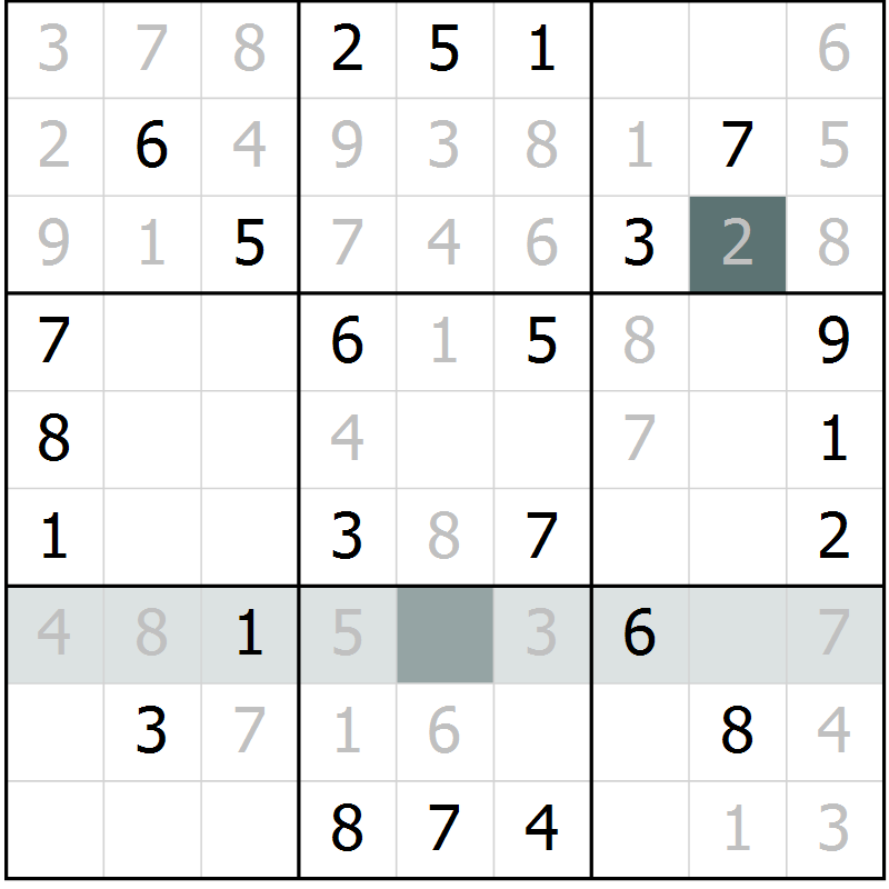 Position des candidats pour la solution de la Gr 31 page 33 du magazine de sudoku SUDOKU SUCCESS n° 022
