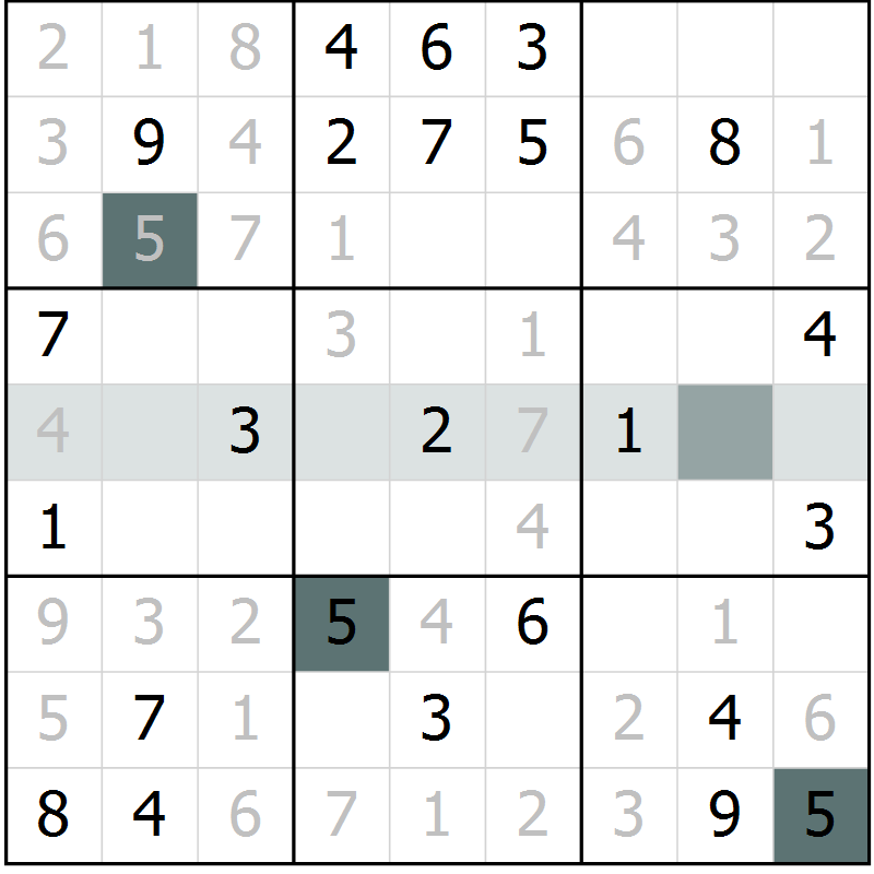 Position des candidats pour la solution de la Gr 33 page 35 du magazine de sudoku SUDOKU SUCCESS n° 022