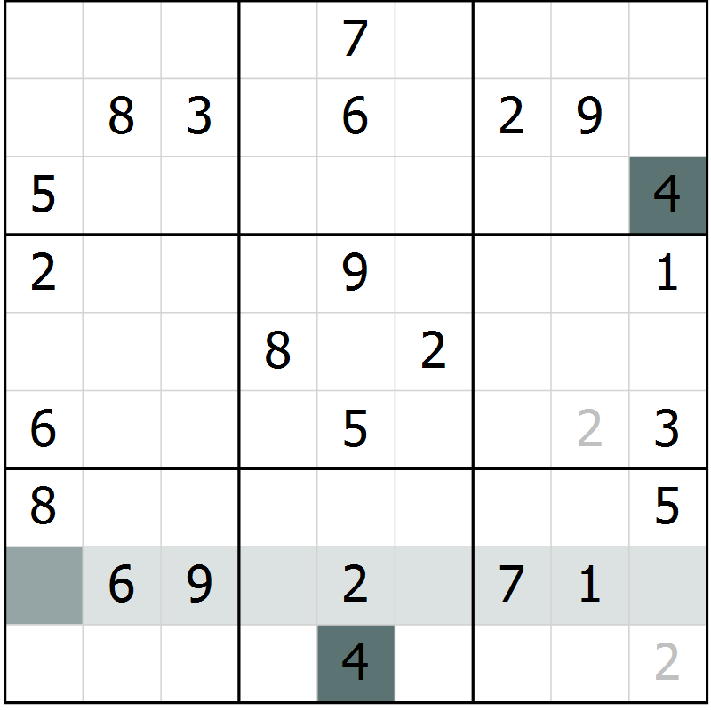 Position des candidats pour la solution de la Gr 34 page 36 du magazine de sudoku SUDOKU SUCCESS n° 022